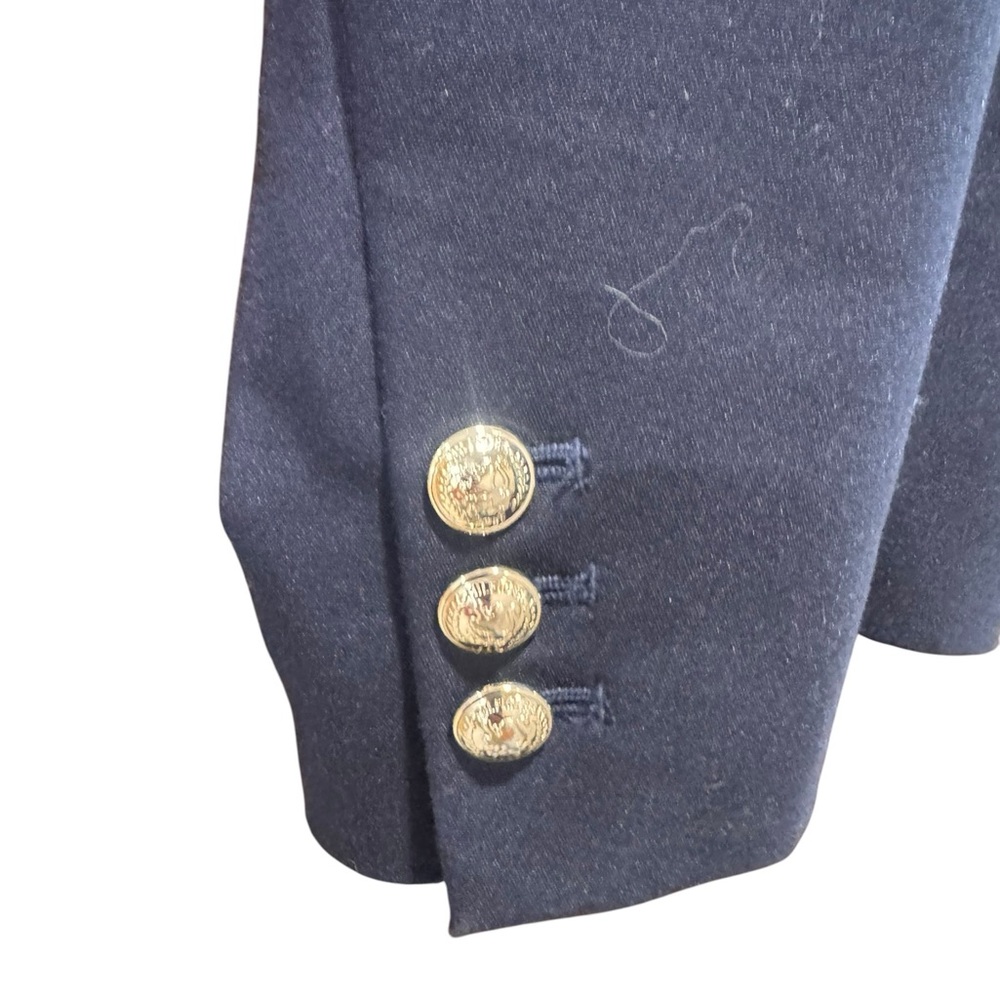 Tommy Hilfiger Navy Blazer with Cream Elbow Patches - Picture 5 of 6